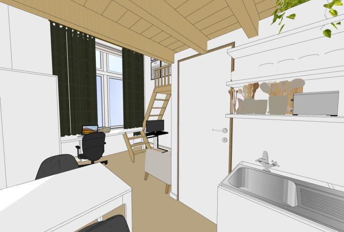 vue de cuisine sur studio