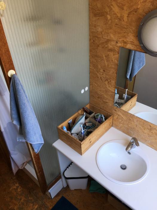 La salle de bain avec douche