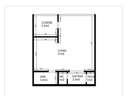 Studio 50 m² in Liege